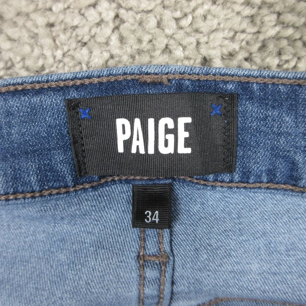 Paige Jeans Mens 34x32 Blue Lennox Slim Straight Giles Stretch Flex Denim Pants